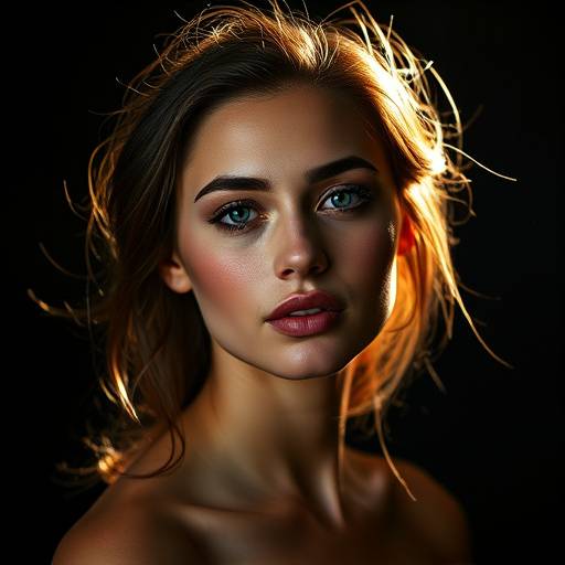 Artistieke foto van een model met dramatische belichting.