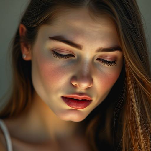 Een emotioneel portret van een jonge vrouw met zacht natuurlijk licht