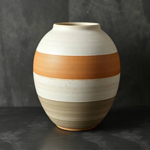 Productfoto van een handgemaakte keramieken vaas met texturen.